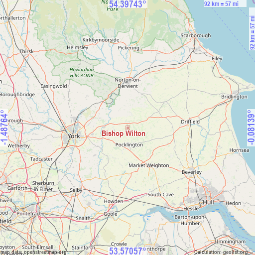 Bishop Wilton on map