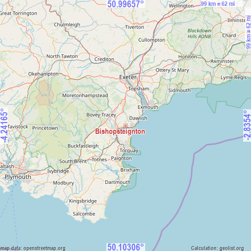 Bishopsteignton on map