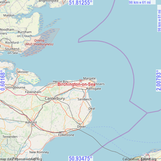 Birchington-on-Sea on map