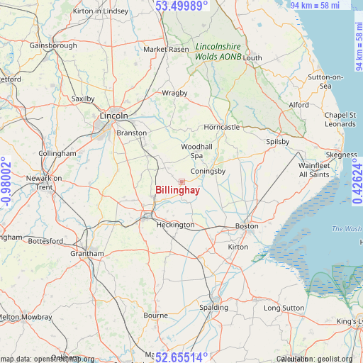 Billinghay on map