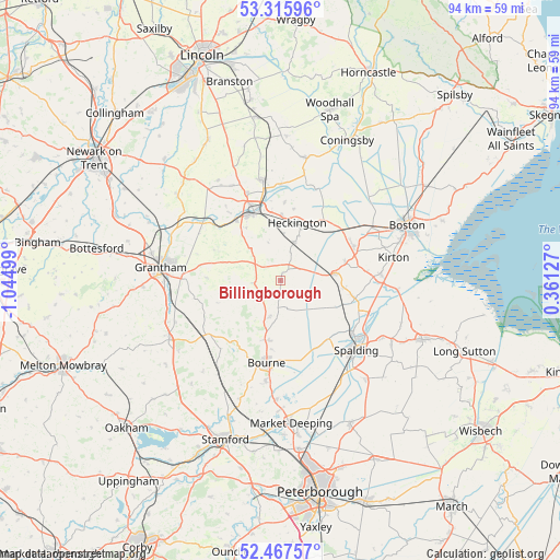 Billingborough on map