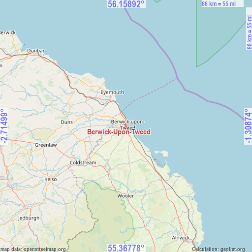 Berwick-Upon-Tweed on map