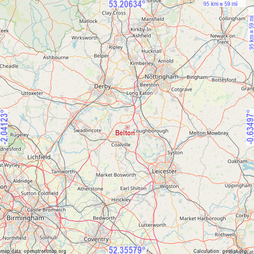 Belton on map