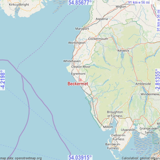 Beckermet on map