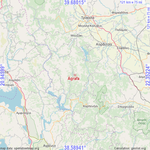 Ágrafa on map