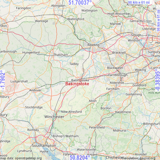 Basingstoke on map