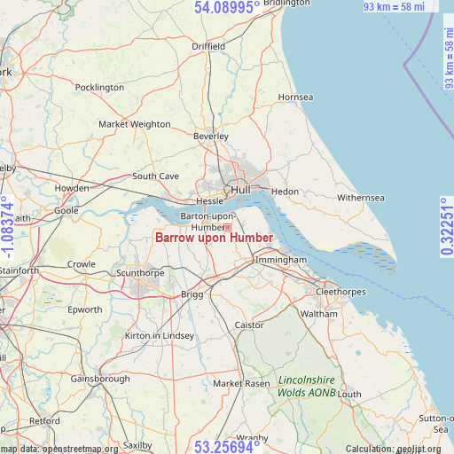 Barrow upon Humber on map