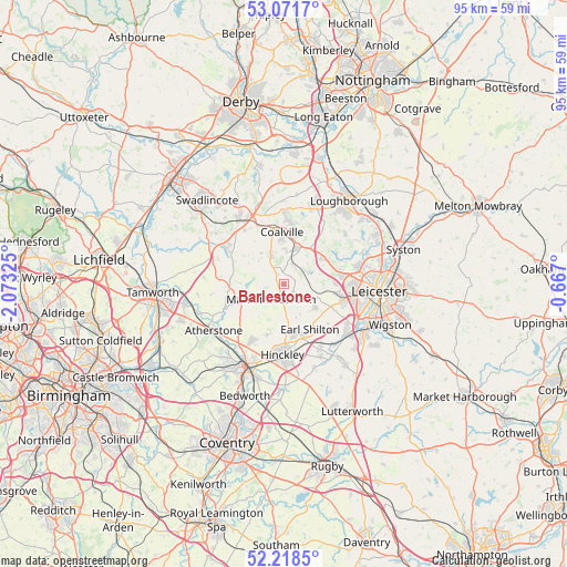 Barlestone on map