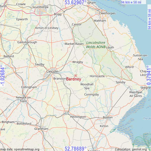 Bardney on map