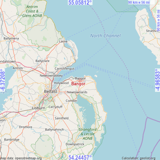 Bangor on map