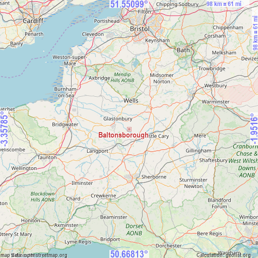 Baltonsborough on map