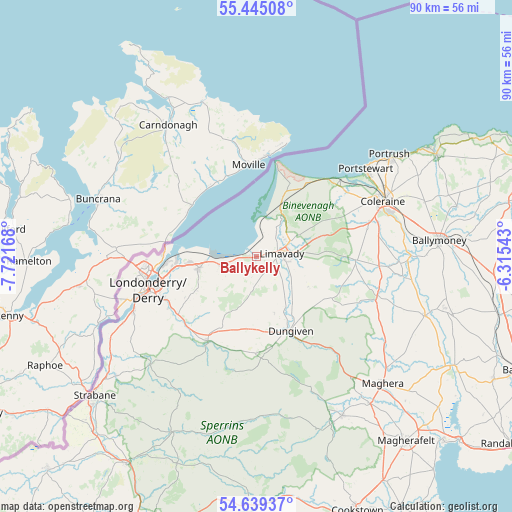 Ballykelly on map