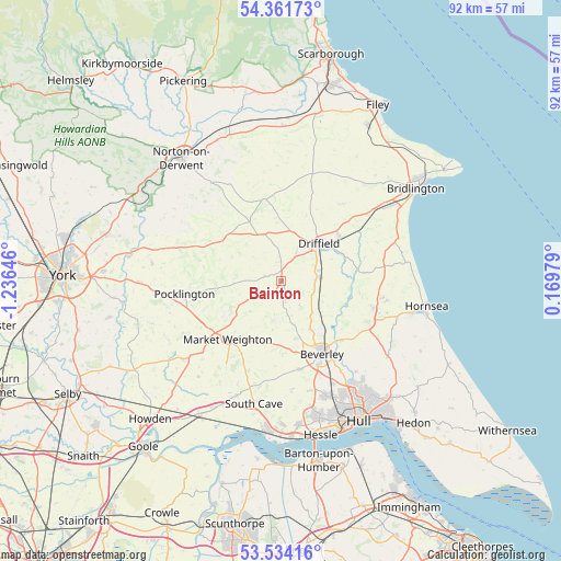 Bainton on map