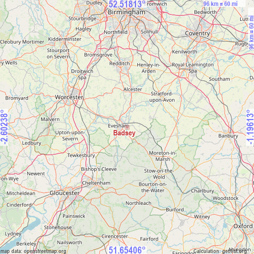 Badsey on map