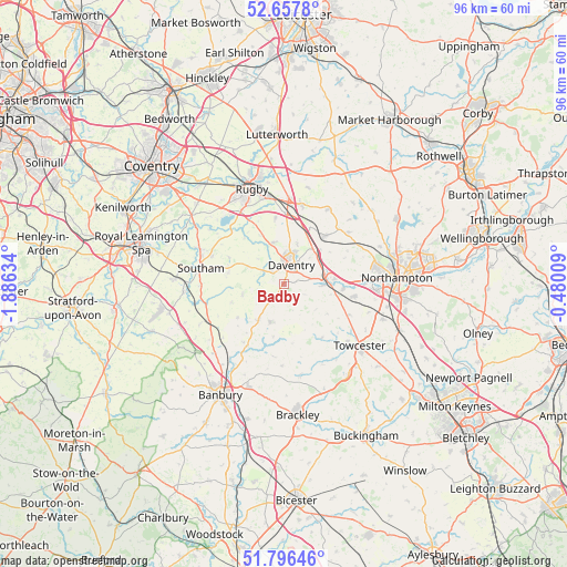 Badby on map