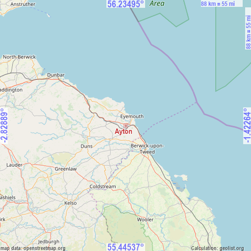 Ayton on map