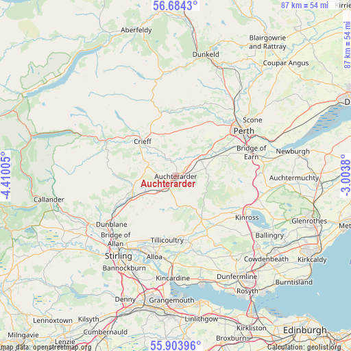 Auchterarder on map