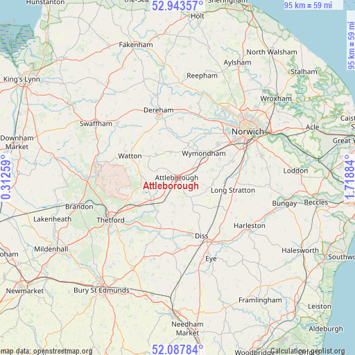 Attleborough on map