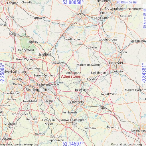 Atherstone on map