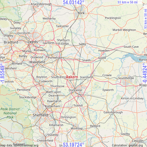 Askern on map