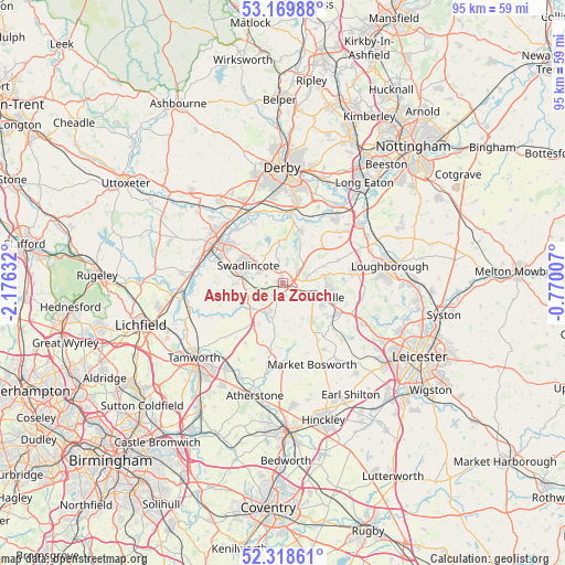 Ashby de la Zouch on map