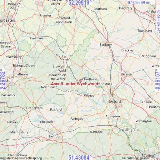 Ascott under Wychwood on map