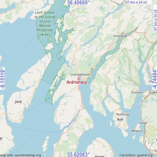 Ardrishaig on map