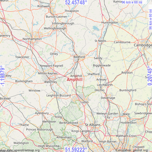 Ampthill on map