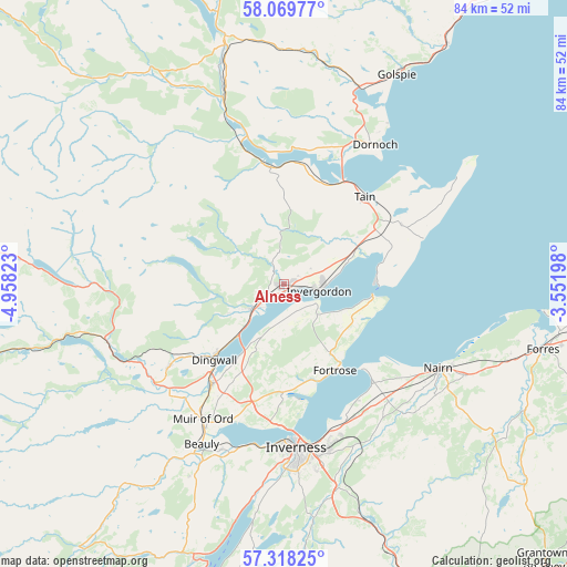 Alness on map