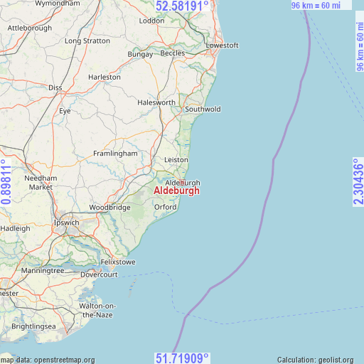 Aldeburgh on map