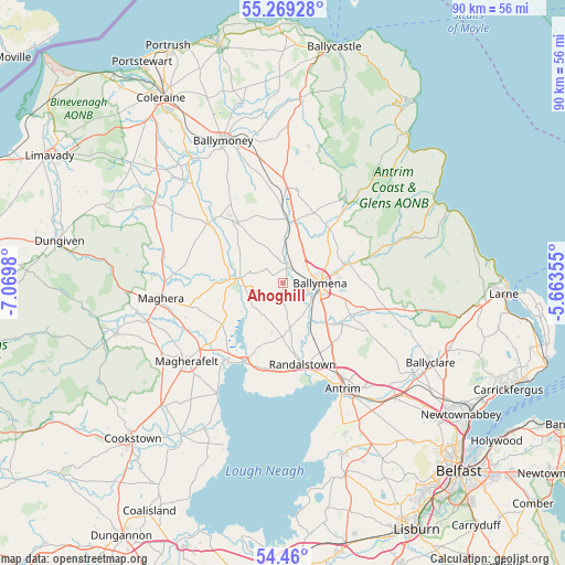 Ahoghill on map
