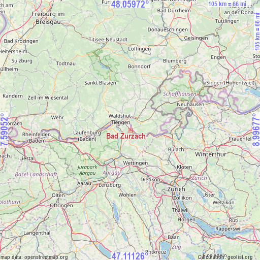 Bad Zurzach on map