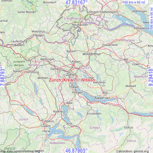 Zürich (Kreis 7) / Witikon on map