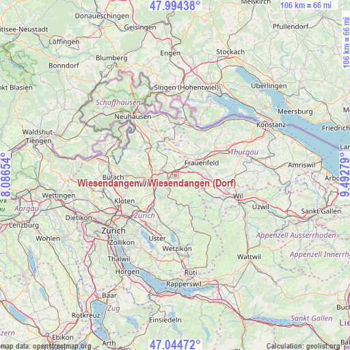 Wiesendangen / Wiesendangen (Dorf) on map