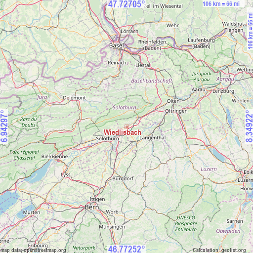 Wiedlisbach on map