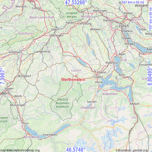 Werthenstein on map