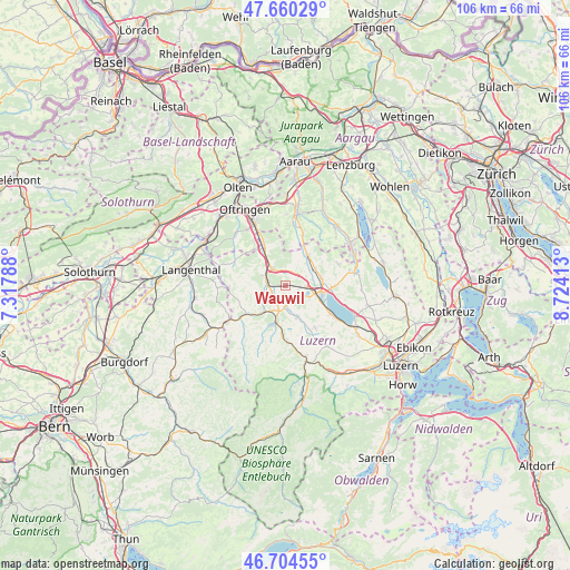 Wauwil on map