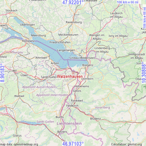 Walzenhausen on map
