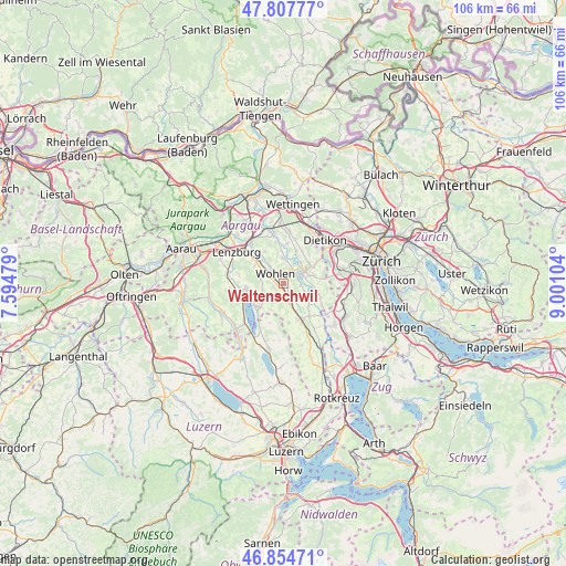 Waltenschwil on map
