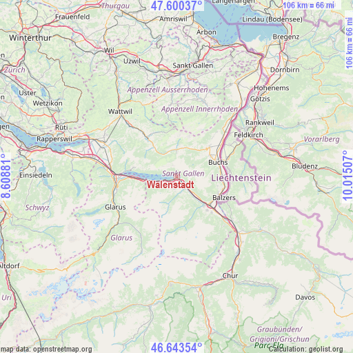 Walenstadt on map