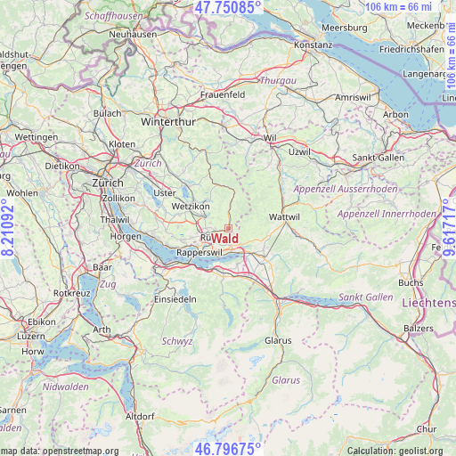 Wald on map