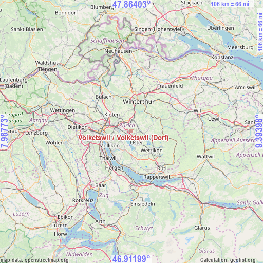 Volketswil / Volketswil (Dorf) on map