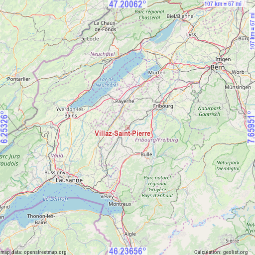Villaz-Saint-Pierre on map