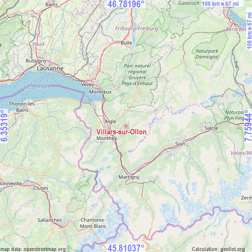 Villars-sur-Ollon on map