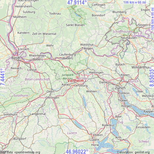 Veltheim on map