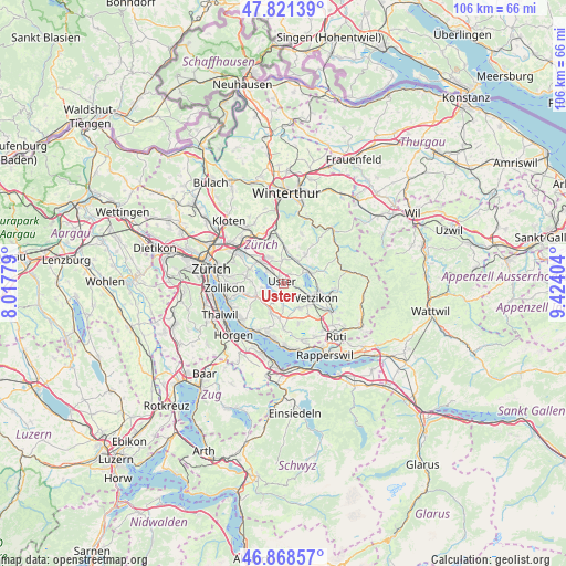 Uster on map