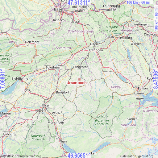Ursenbach on map