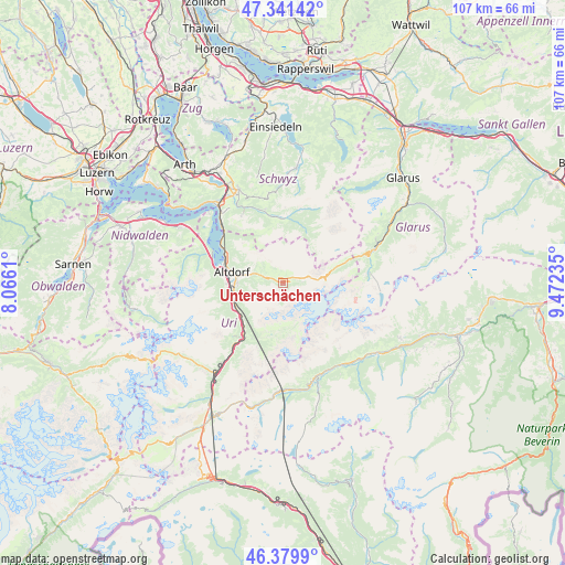 Unterschächen on map