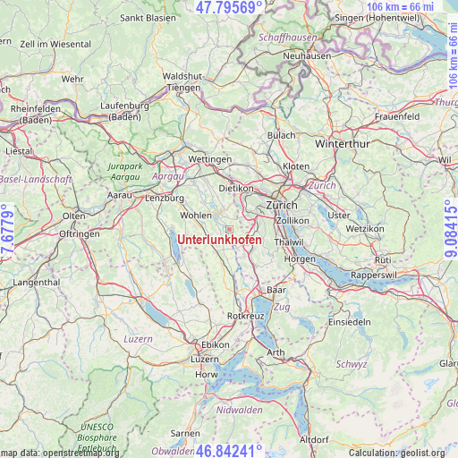Unterlunkhofen on map