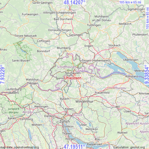 Uhwiesen on map